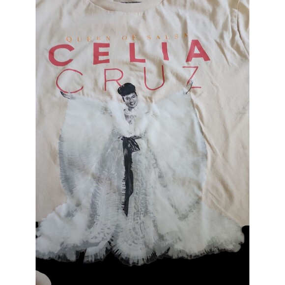 CELIA CRUZ Queen of Salsa Unisex Graphic Tee Medium Beige Latin Music Icon Merch - Picture 6 of 7